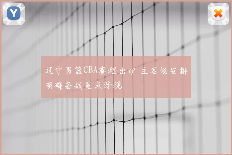 辽宁男篮CBA赛程出炉 主客场安排明确备战重点浮现